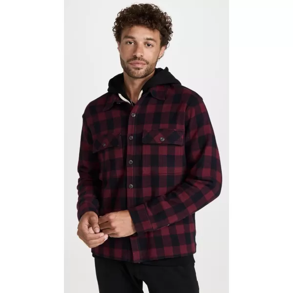 Vince Mens Buffalo Check Button Down ShirtLt Beet RootCoastal