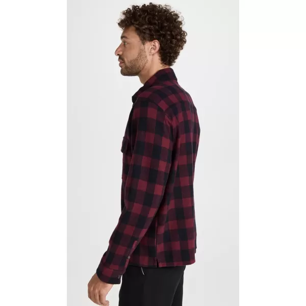 Vince Mens Buffalo Check Button Down ShirtLt Beet RootCoastal