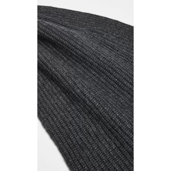 Vince Mens Cashmere Blend Shaker Stitch Rib Knit ScarfCharcoal