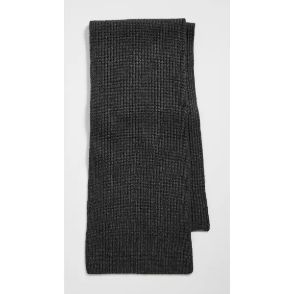 Vince Mens Cashmere Blend Shaker Stitch Rib Knit ScarfCharcoal