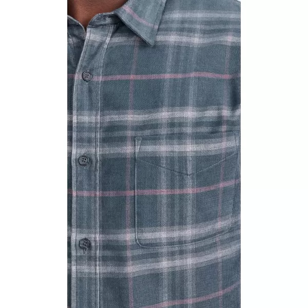 Vince Mens Corduroy Plaid LSIris BlueChalk Pink