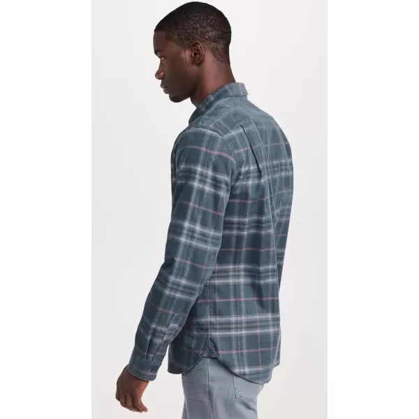 Vince Mens Corduroy Plaid LSIris BlueChalk Pink