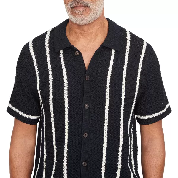 Vince Mens Crochet Stripe SS Button DownCoastalBone