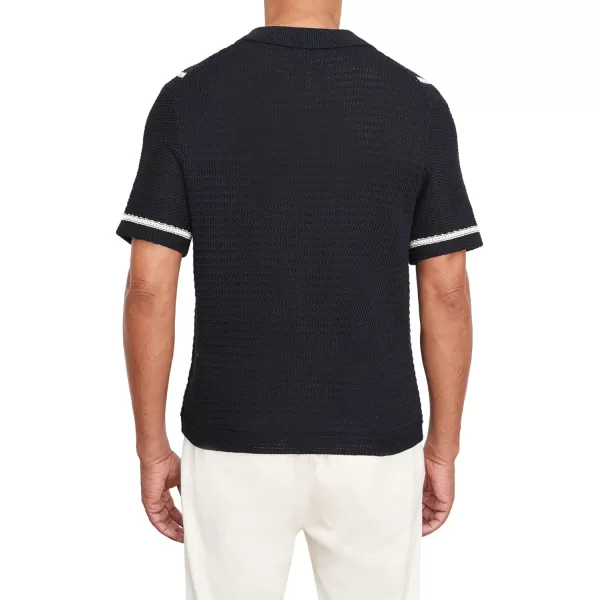 Vince Mens Crochet Stripe SS Button DownCoastalBone