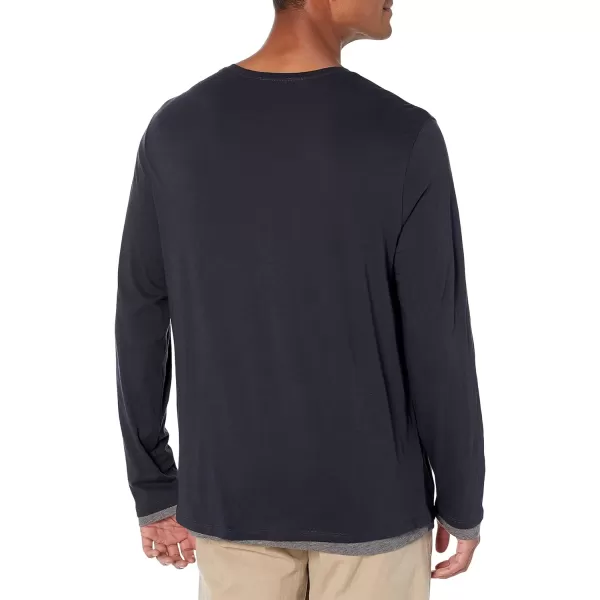 Vince Mens Dbl Layer LS CrewCoastalMed H Grey