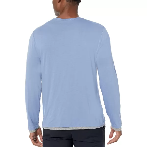 Vince Mens Dbl Layer LS CrewColony BlueH Grey