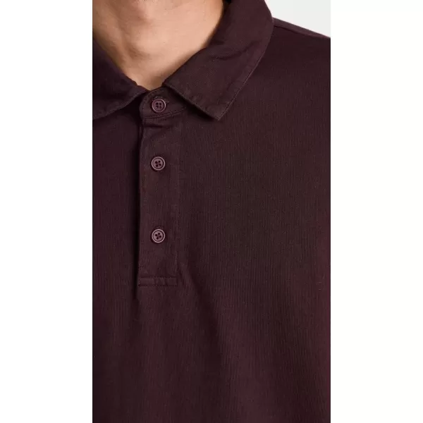 Vince Mens Garment Dye LS PoloWashed Pinot Vino