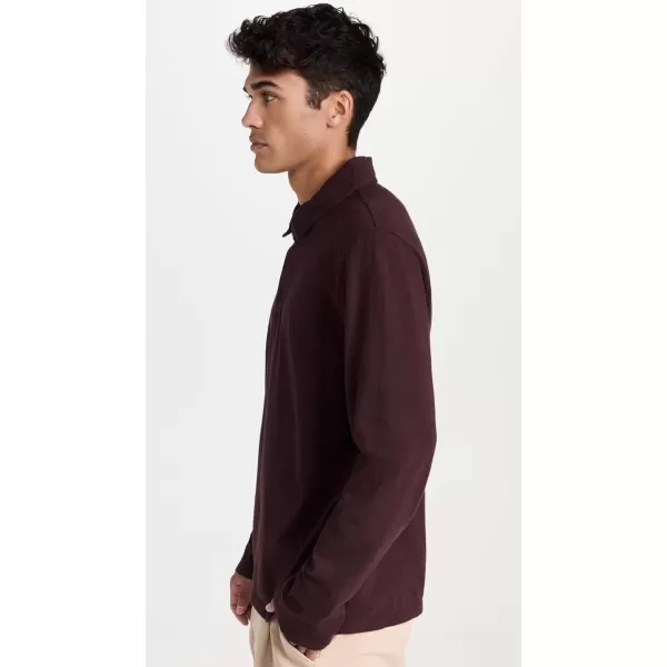 Vince Mens Garment Dye LS PoloWashed Pinot Vino