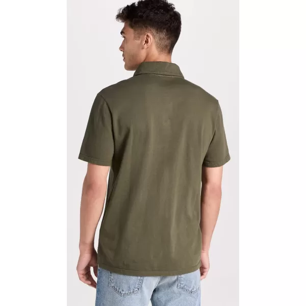 Vince Mens Garment Dye SS PoloWashed Cypress