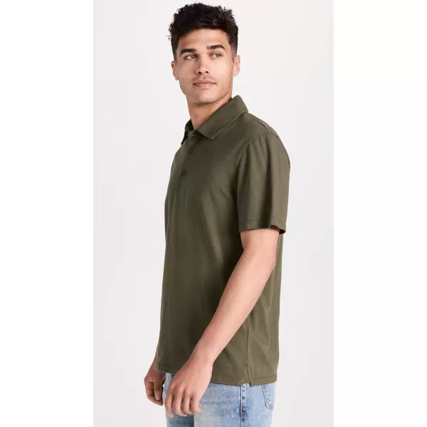 Vince Mens Garment Dye SS PoloWashed Cypress