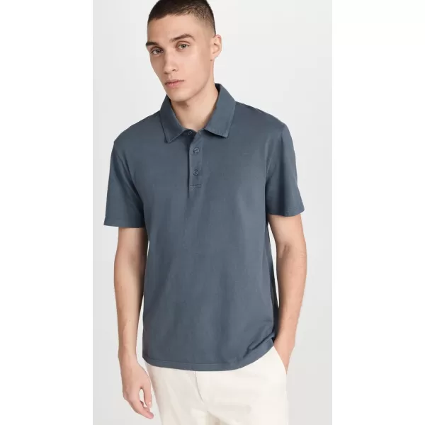 Vince Mens Garment Dye SS PoloWashed Night Sky