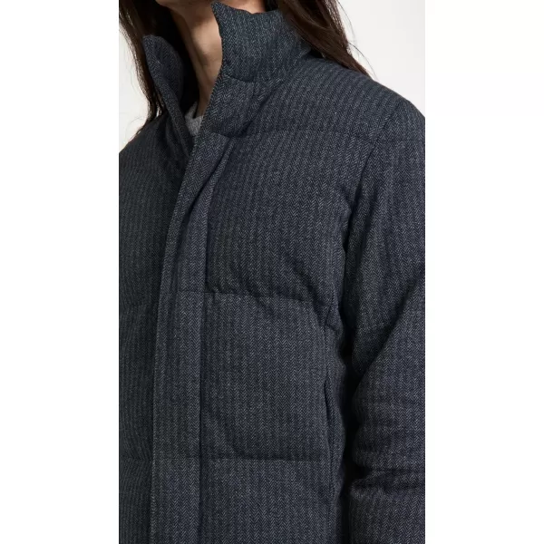 Vince Mens Herringbone Puffer JacketCoastalMedium Heather Grey