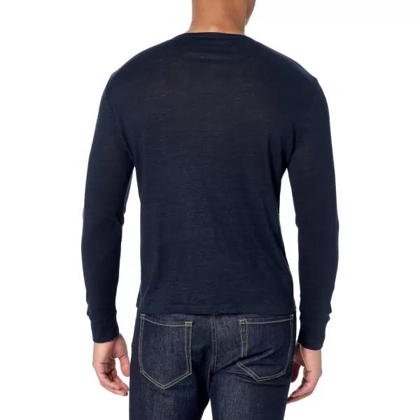 Vince Mens Linen LongSleeve HenleyCoastal