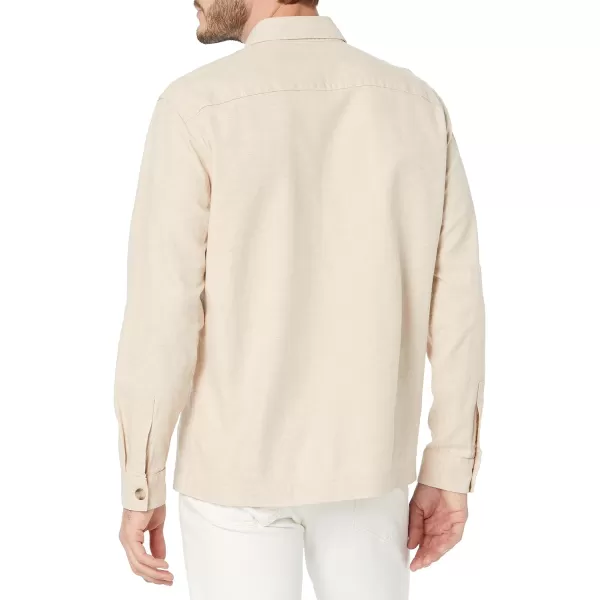 Vince Mens Linen Melange OvershirtNatural