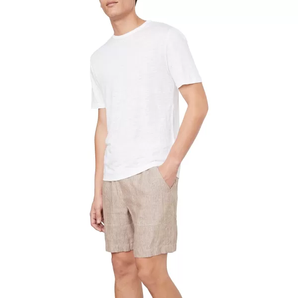 Vince Mens Linen SS CrewOptic White