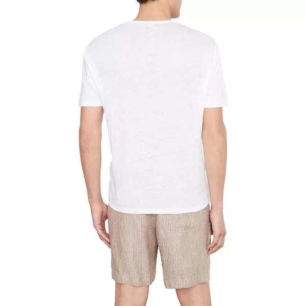 Vince Mens Linen SS CrewOptic White