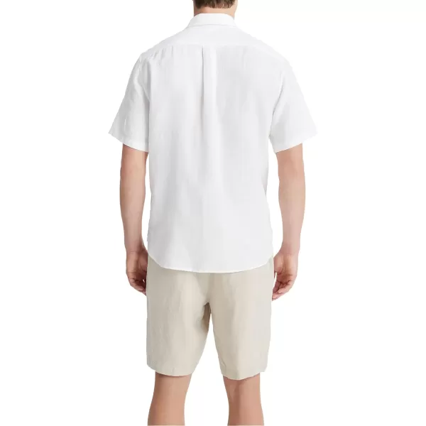 Vince Mens Linen Short Sleeve Button Down ShirtOptic White