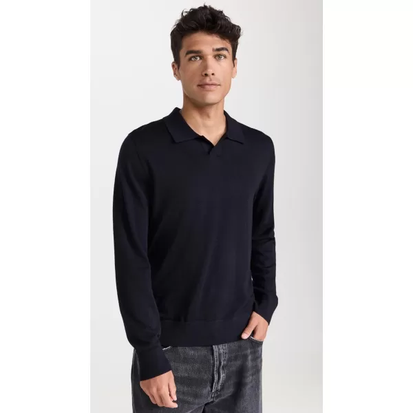 Vince Mens Merino Johnny Collar PoloCoastal Blue