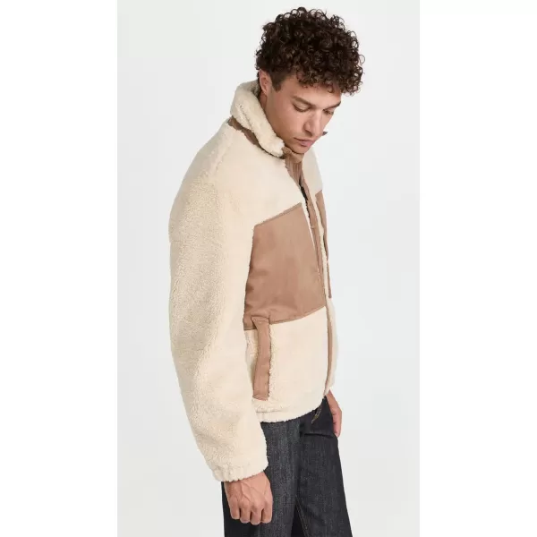 Vince Mens Sherpa Zip JacketNaturalLight Chestnut