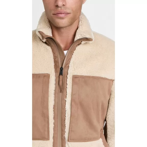 Vince Mens Sherpa Zip JacketNaturalLight Chestnut