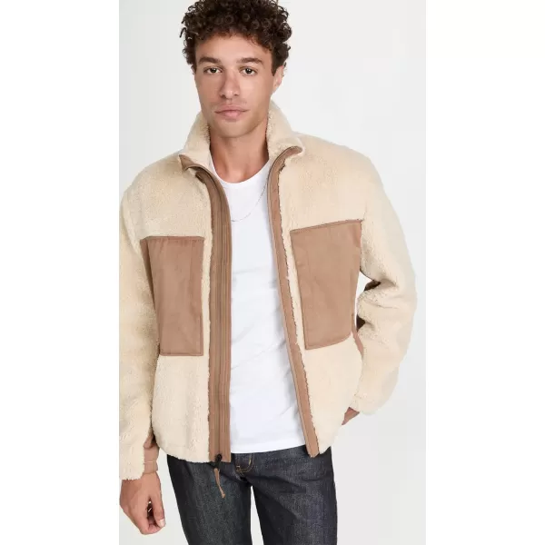 Vince Mens Sherpa Zip JacketNaturalLight Chestnut