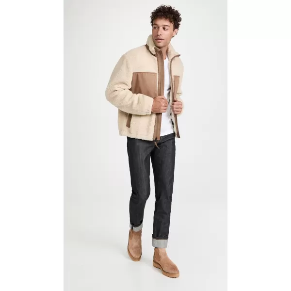 Vince Mens Sherpa Zip JacketNaturalLight Chestnut