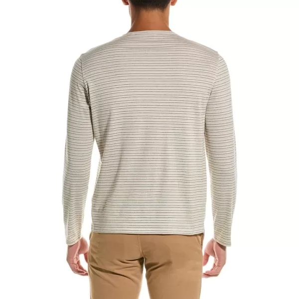 Vince Mens Slub Stripe LS CrewOff WhiteMeadow