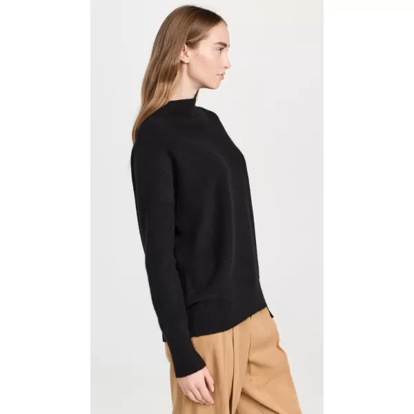 Vince Womens Boiled Cashmere Funnel Neck PulloverBlack