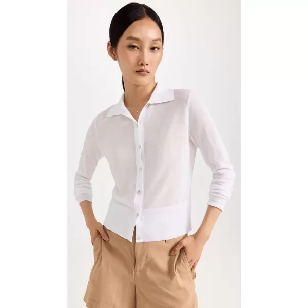 Vince Womens Collard Button Up ShirtOptic White