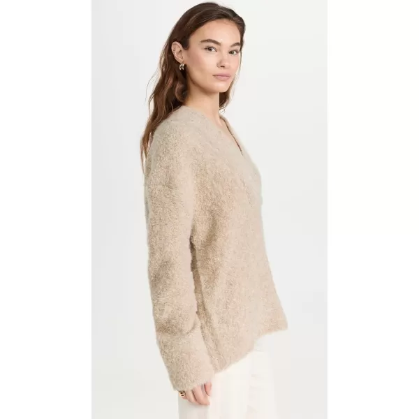 Vince Womens Crimped Shawl SweaterH Champagne