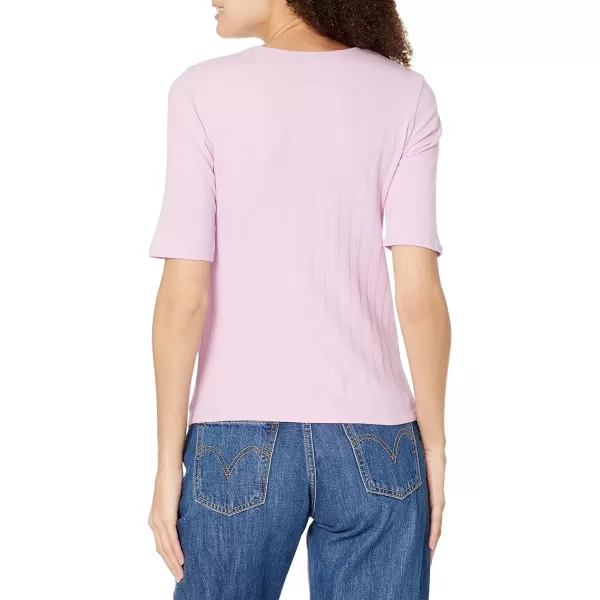 Vince Womens Elbow SLV Crew NkPetal Nectar