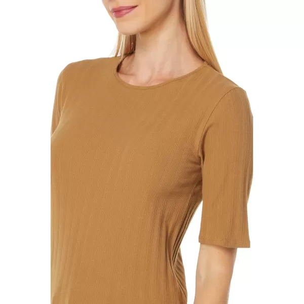 Vince Womens Elbow Sleeve Crew Neck TeeTobacco