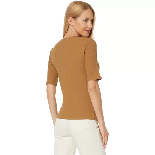 Vince Womens Elbow Sleeve Crew Neck TeeTobacco