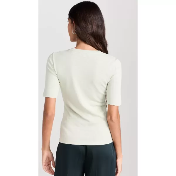 Vince Womens Elbow Sleeve Crew Neck TeeWhite Palm