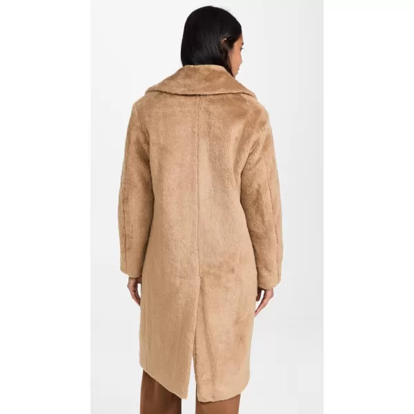 Vince Womens Faux Sherling CoatSand Shell