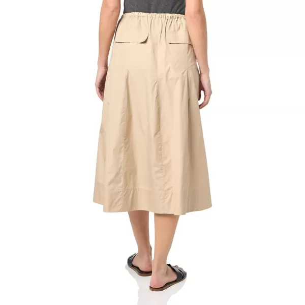 Vince Womens Gathered Utility Zipper Pocket SkirtWhite Oak