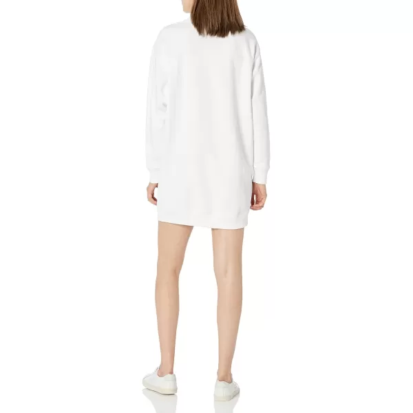 Vince Womens Long Sleeve Sweatshirt DressOptic White