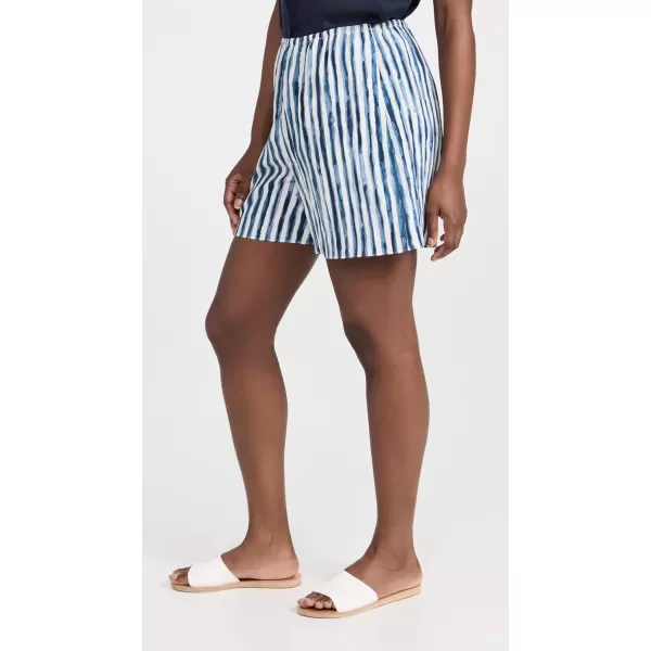 Vince Womens Painterly Stripe Pull on ShortCoastal Blue