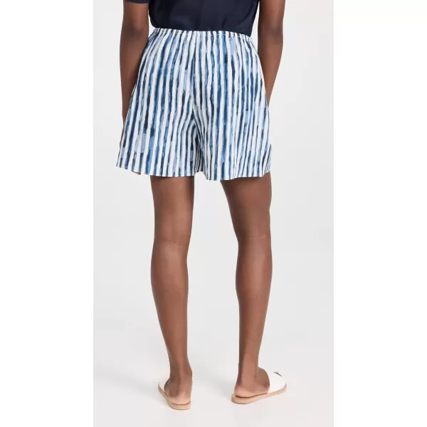 Vince Womens Painterly Stripe Pull on ShortCoastal Blue