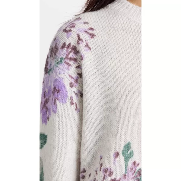 Vince Womens Printed Floral SweaterNatural Combo