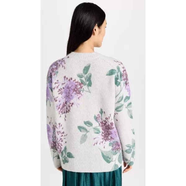 Vince Womens Printed Floral SweaterNatural Combo