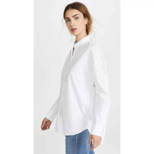 Vince Womens Raw Edge Oversized Long SleeveOptic White