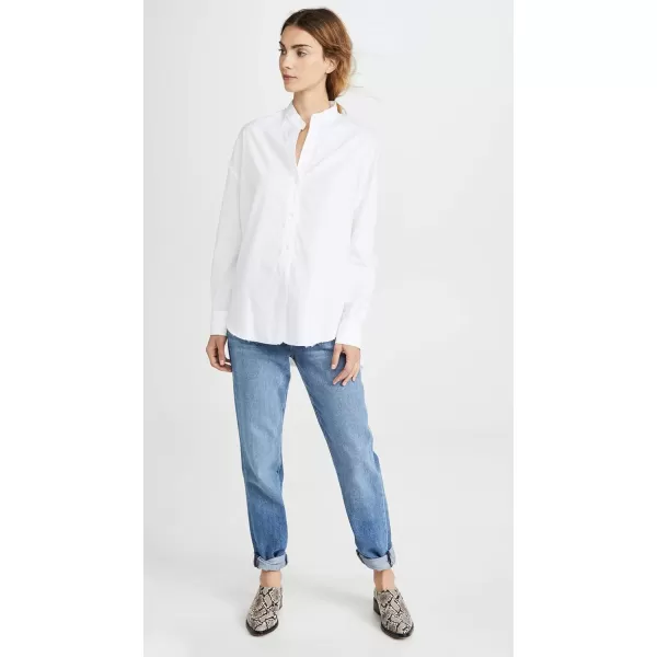 Vince Womens Raw Edge Oversized Long SleeveOptic White