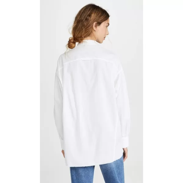 Vince Womens Raw Edge Oversized Long SleeveOptic White