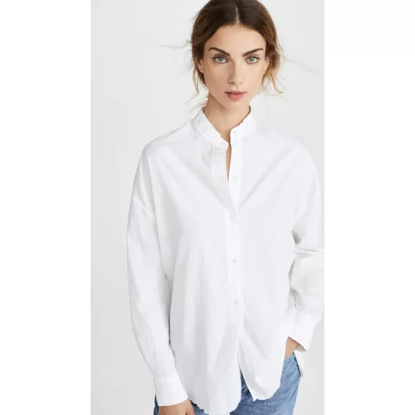 Vince Womens Raw Edge Oversized Long SleeveOptic White