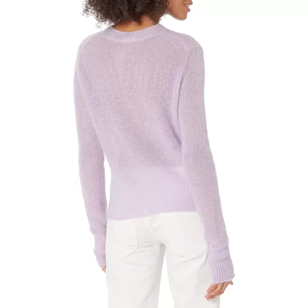 Vince Womens Ribbed Featherweight CrewViolettaDk Lilac