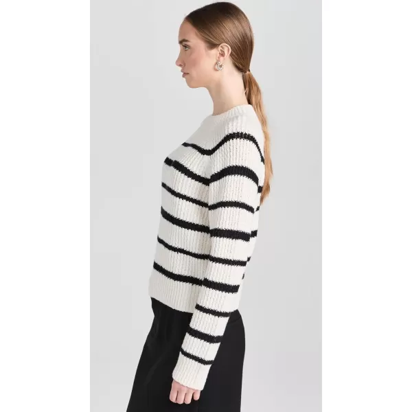 Vince Womens Ribbed Stripe PulloverPampasBlack