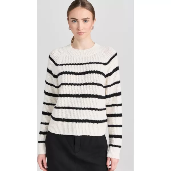 Vince Womens Ribbed Stripe PulloverPampasBlack