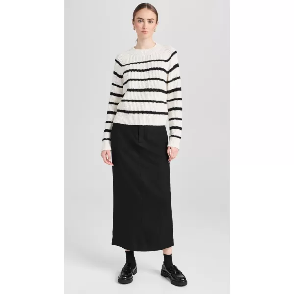 Vince Womens Ribbed Stripe PulloverPampasBlack