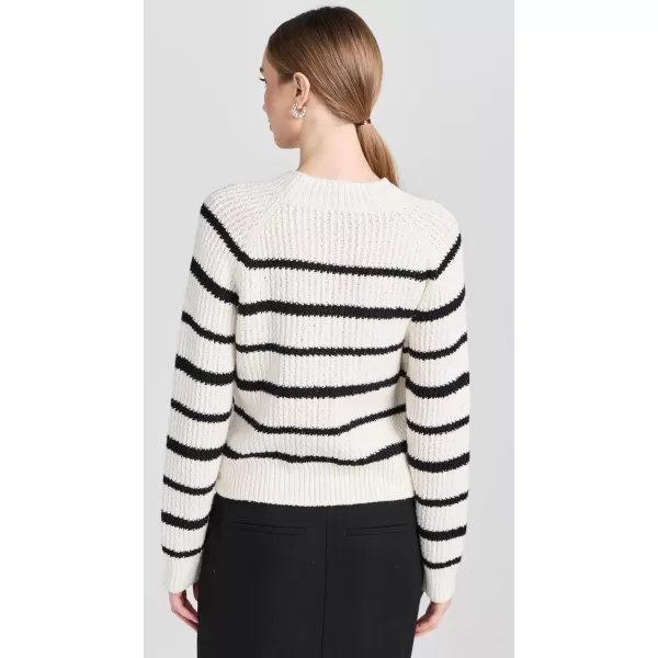 Vince Womens Ribbed Stripe PulloverPampasBlack